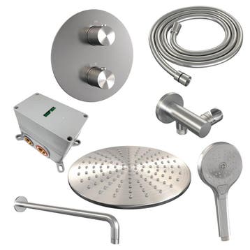 Brauer Brushed Carving Thermostatische Regendoucheset Inbouw, Ophalen of Verzenden, Nieuw