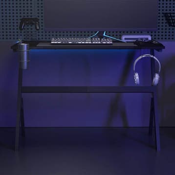 vidaXL Gamingbureau met Y-vormige poten LED 110x60x75 cm, Verzenden, Nieuw