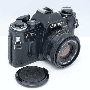 Canon AE-1 black + new FD 1,8/50mm | Analoge camera, Nieuw