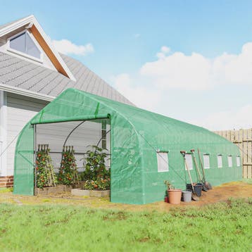 Ruime Tuinkas 8x3x2m met PE-afdekking, Stalen Frame, Roldeur, Verzenden, Nieuw