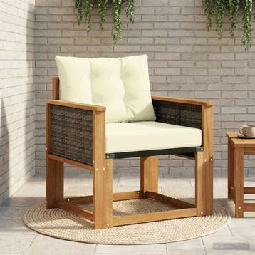 vidaXL Buiten Midden Sofa Massief Acaciahout Naturel, Verzenden, Nieuw