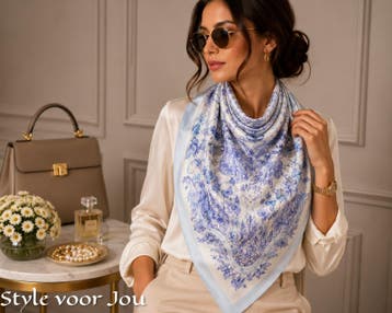 Satijnen sjaaltje Butterfly Blue/Roze — Blauwe, Kleding | Dames, Mutsen, Sjaals en Handschoenen, Nieuw