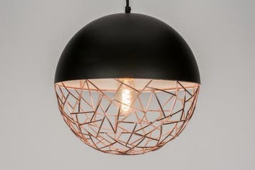 Rietveld Hanglampen - Zwart, Roodkoper, Koper - Metaal, Verzenden, Nieuw