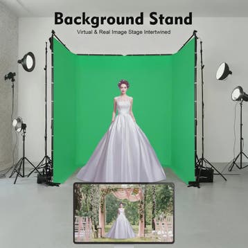 Opvouwbaar Green Screen Achtergrondstandaard 4x2.4m met Draa, Verzenden, Nieuw