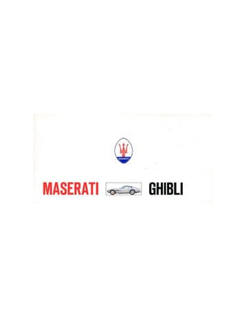 1969 MASERATI GHIBLI BROCHURE SCHAARS, Nieuw, Author
