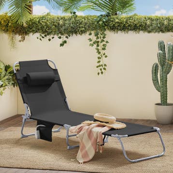 Set van 2 Loungestoelen - Opvouwbaar, Comfortabel met Kussen, Verzenden, Nieuw