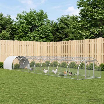 vidaXL Kippenhok zilver 1200 x 150 x 100 cm Gegalvaniseerd, Dieren en Toebehoren, Verzenden, Nieuw