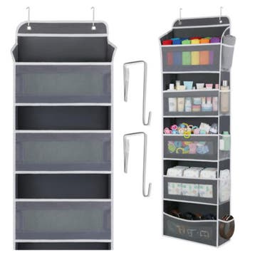Ruhhy Deur organizer grijs wit 142 x 40 x 17 cm met 5 pla..., Ophalen of Verzenden, Nieuw