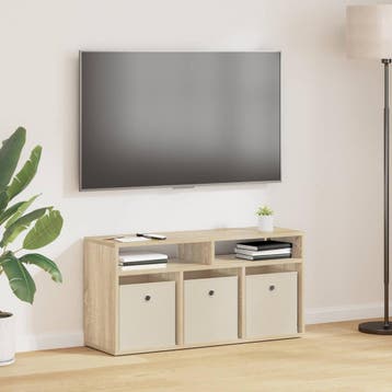 vidaXL Laagkast met lade Sonoma Eiken 87 x 27,5 x 43 cm, Verzenden, Nieuw, 50 tot 100 cm, Minder dan 100 cm