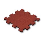 Rubber tegel 50 mm - 50 x 50 cm - Rood - Puzzelsysteem -, Tuin en Terras, Tegels en Klinkers, Verzenden, Nieuw