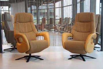 Sta op stoel De Toekomst TW-037N Leer/Stof 3 motoren+accu, Ophalen of Verzenden, Nieuw, Leer, Design, modern