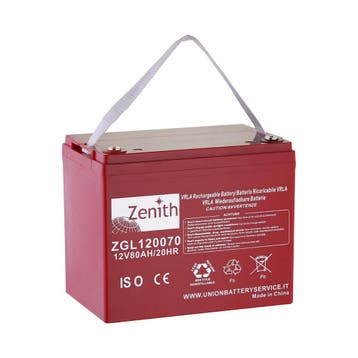 Zenith VRLA accu | ZGL120070 | 12V 80Ah, Ophalen of Verzenden, Nieuw