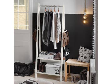SoBuy Kledingrek - MDF - Max. 15 kg - 66 x 39 x 180 cm - Wit, Verzenden, Nieuw