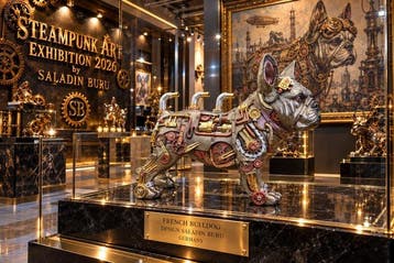 Beeldje - signed S.Buru***STEAMPUNK FRENCH BULLDOG*** -