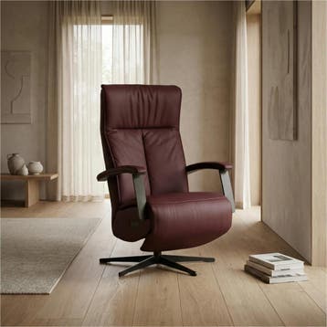 Leren relaxfauteuil met hartbalans Pure - Toledo Bordeaux, Huis en Inrichting, Bohemian, Industrieel, Modern, Scandinavisch, Nieuw