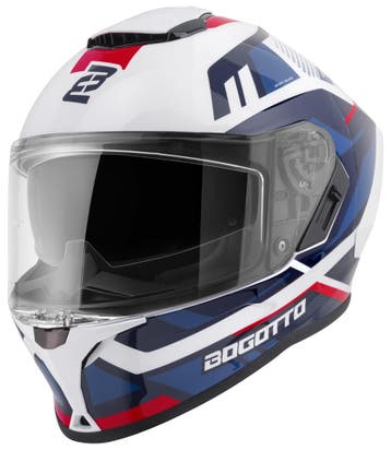Bogotto Phantom Codex Wit Rood Blauw Fiberglas Integraalhelm, Integraalhelm, Nieuw met kaartje, Overige merken, Heren