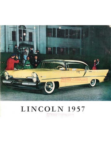 1957 LINCOLN PREMIERE BROCHURE NEDERLANDS, Nieuw, Author