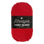 Scheepjes Chunky Monkey 100g - 1010 Scarlet, Hobby en Vrije tijd, Breien en Haken, Verzenden, Nieuw