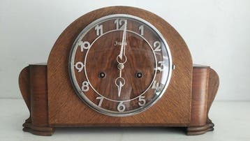 Pendule - Junghans - Art Deco Eiken - coromandel -chrome -