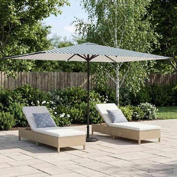 vidaXL Tuinparasol 200 x 300 cm Polyester Rechthoekig Blauw, Verzenden, Nieuw, 1 tot 2 meter
