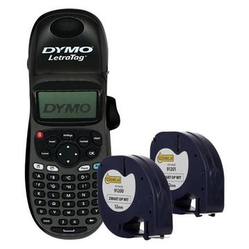 Dymo LetraTag LT-100H beletteringsysteem zwart + 2 tapes, Verzenden, Nieuw, Tape-label, Dymo