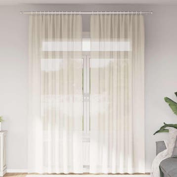 vidaXL Gordijnen voile met roedezakken 2 st crèmekleurig, Huis en Inrichting, Verzenden, Nieuw, Crème