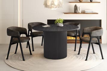 Lagos eettafel rond, kleur donkerbruin (nieuw, outlet), Huis en Inrichting, Nieuw, Overige houtsoorten