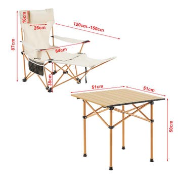 Tuinset Bellante 3-delig campingset opvouwbaar houtkleurig e, Verzenden, Nieuw