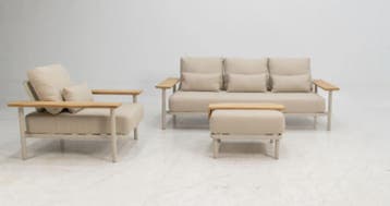 Luxe Loungeset aluminium met weersbestendige kussens (Tuin), Tuin en Terras, Tuinsets en Loungesets, Verzenden, Nieuw