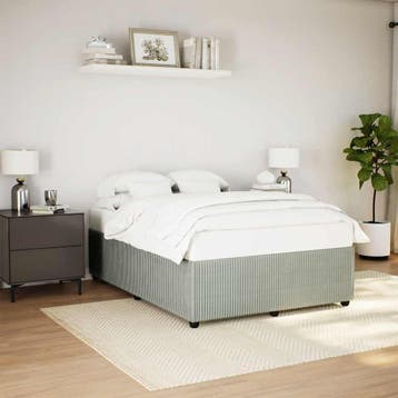 vidaXL Bedframe zonder matras 160x200 cm fluweel lichtgrijs, Verzenden, 200 cm, 160 cm, Nieuw
