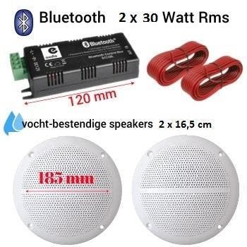 Bluetooth Vochtbestendige 2 x 30 Watt luidspreker  2x 16,cm, Ophalen of Verzenden, Nieuw, Speakers