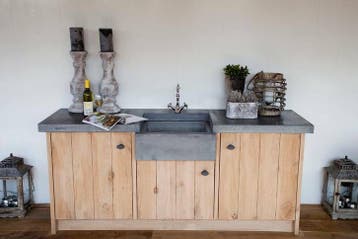 Compelete eiken steiger houten keuken op maat en kleur actie, Huis en Inrichting, Overige kleuren, Overige typen, Nieuw, Hout