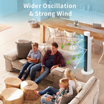 Torenventilator - Fluisterstil - Oscillatie - Wit - Taylor S, Verzenden, Zo goed als nieuw