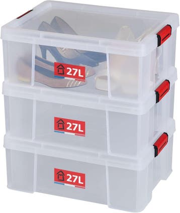 Set van 3 sterke opbergboxen 27L - Nu met 58% korting, Ophalen of Verzenden, Nieuw