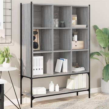 vidaXL Boekenkast 102x30x141,5 cm bewerkt hout grijs sonoma, Verzenden, Nieuw, Overige houtsoorten