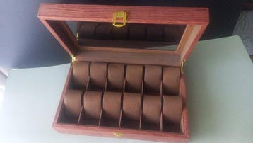 # Wooden Watch Box for 12 Wristwatches – Brand New / Unused