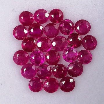 25 pcs Rood Robijn - 2.49 ct - Instituto Gemólogico Español, Sieraden, Tassen en Uiterlijk, Nieuw