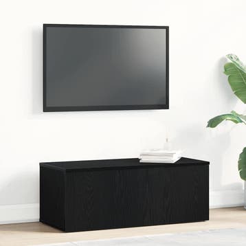 vidaXL TV-kast 80x34x30 cm Zwart Eiken Bewerkt hout, Minder dan 50 cm, Verzenden, Nieuw, Minder dan 100 cm