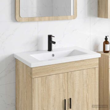 vidaXL Badkamer Waskom Mat Zwart 81 x 40 x 17,5 cm Metaal, Verzenden, Nieuw