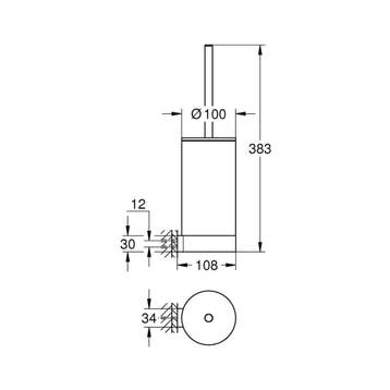 Toiletborstel Grohe Selection Glas met Wandhouder Warm, Ophalen of Verzenden, Nieuw