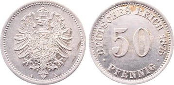 Duitsland 50 Pfennig 1875 A J 007 vz/st zilver, Verzenden