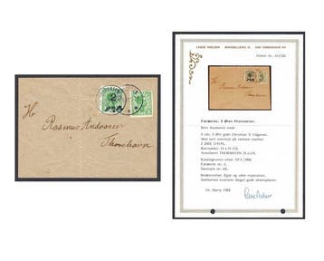 Faeröer 1919 - Provisorisch overdrukte 2o s 5o, Gestempeld