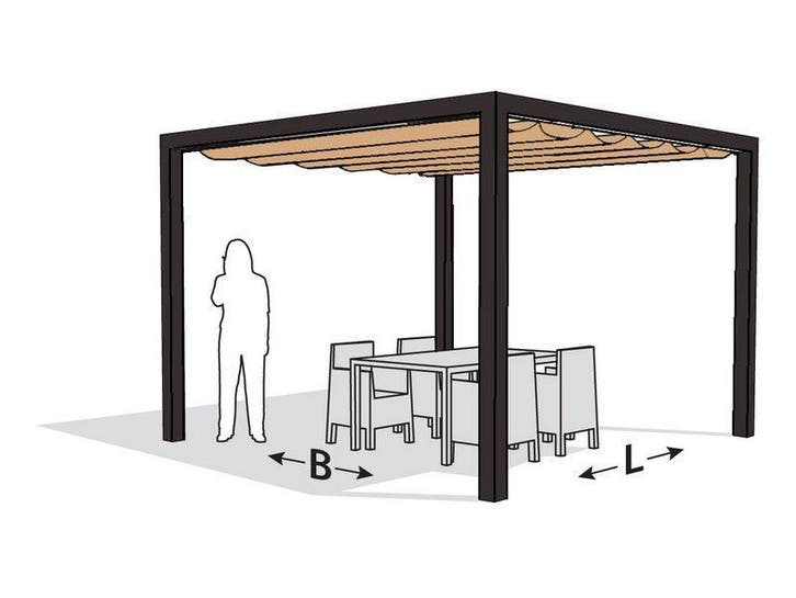 Nesling aluminium pergola optiva coolfit 319 x 419 sand, Tuin en Terras, Schaduwdoeken, Nieuw