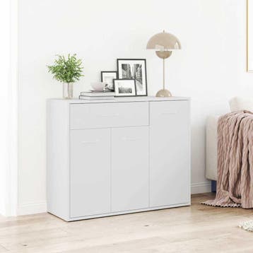 vidaXL Dressoir 88x30x70 cm bewerkt hout wit, Huis en Inrichting, Kasten | Dressoirs, Verzenden, Nieuw, 50 tot 100 cm, 25 tot 50 cm