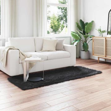 vidaXL Tapijt van imitatie TAFALLA Zwart 100 x 200 cm, Verzenden, Nieuw, Zwart