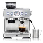 RVS Espresso Machine 20 Bar met Bonenmaler en Melkopschuimer, Witgoed en Apparatuur, Koffiezetapparaten, Verzenden, Nieuw