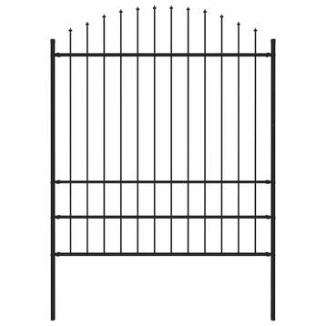 vidaXL Tuinhek Woerden met speerpunt staal 170x200 cm zwart, Tuin en Terras, Verzenden, Nieuw, IJzer