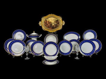 Gegr. Tettau - Ebel - Tafelservies voor 6 (17) - Pocelana de