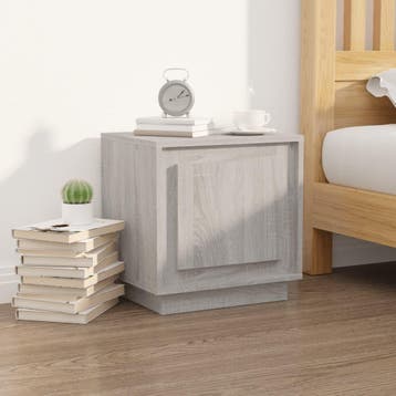 vidaXL Nachtkastje 44x35x45 cm bewerkt hout grijs sonoma, Huis en Inrichting, Slaapkamer | Nachtkastjes, Minder dan 45 cm, Verzenden