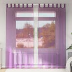 vidaXL Gordijnen voile met lussen 2 st 140x225 cm paars, Verzenden, Nieuw